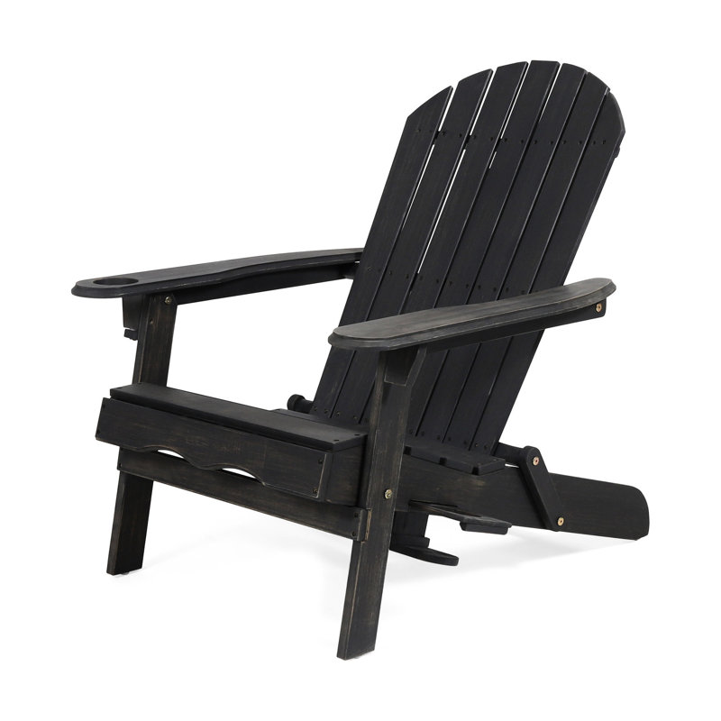 Chaise Adirondack d'extérieur BELLWOOD - Design en bois élégant avec porte-gobelets avec accoudoirs