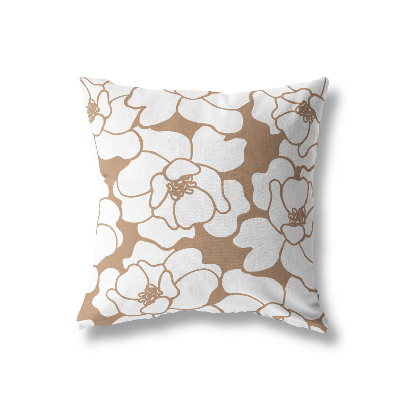 Housse de coussin d'extérieur et insert, Beige, 19 po x 19 po, Carré