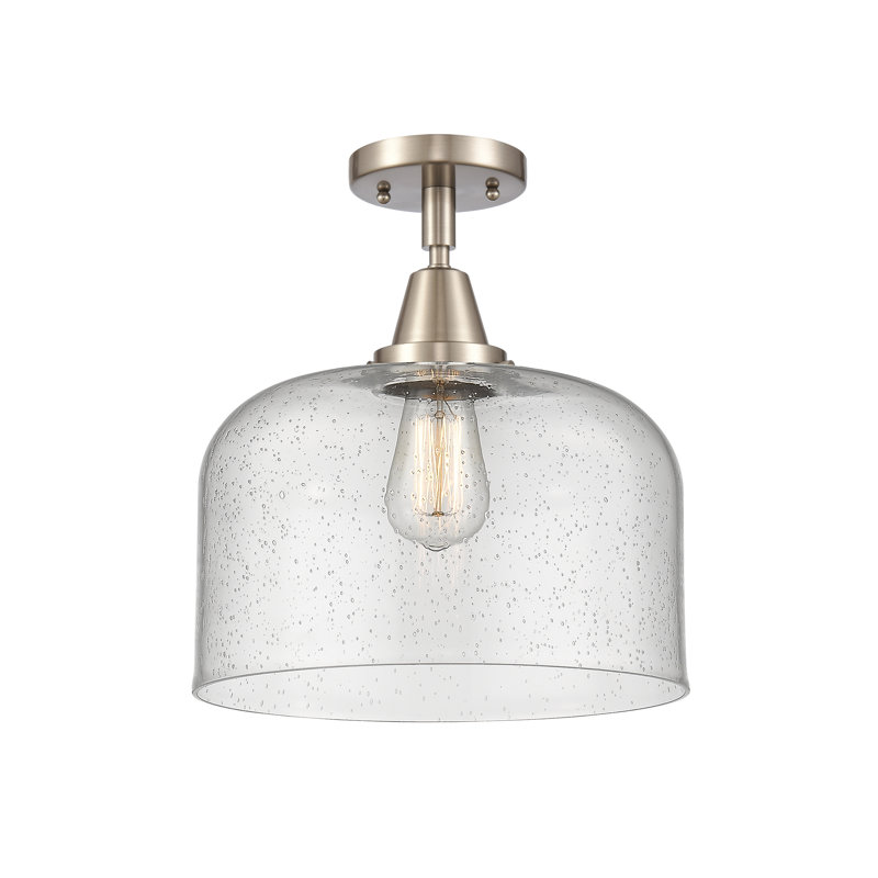 Glass LED Flush Mount, LED, No, Brushed Satin Nickel