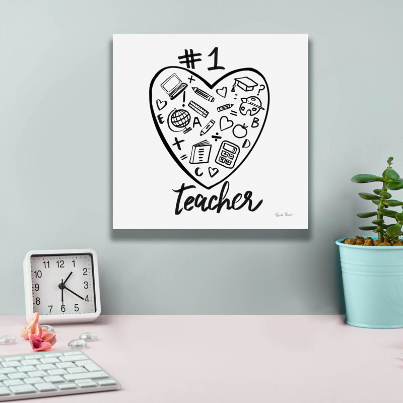  «No.1 Teacher» par Farida Zaman, art mural sur toile, 12 po x 12 po