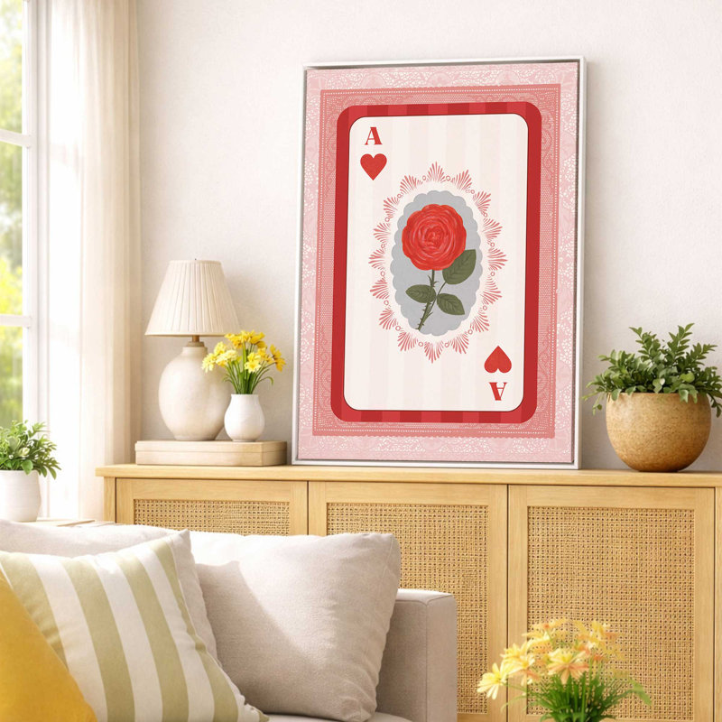 As de roses, Noyer, Impression encadrée flottante sans passe-partout, H 48,75 po x l 32,75 po