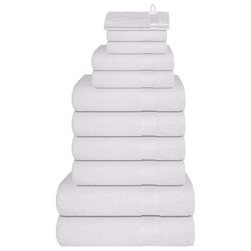 Towel Set 360 Gsm 100% Cotton, 12 Piece Towel Set, White