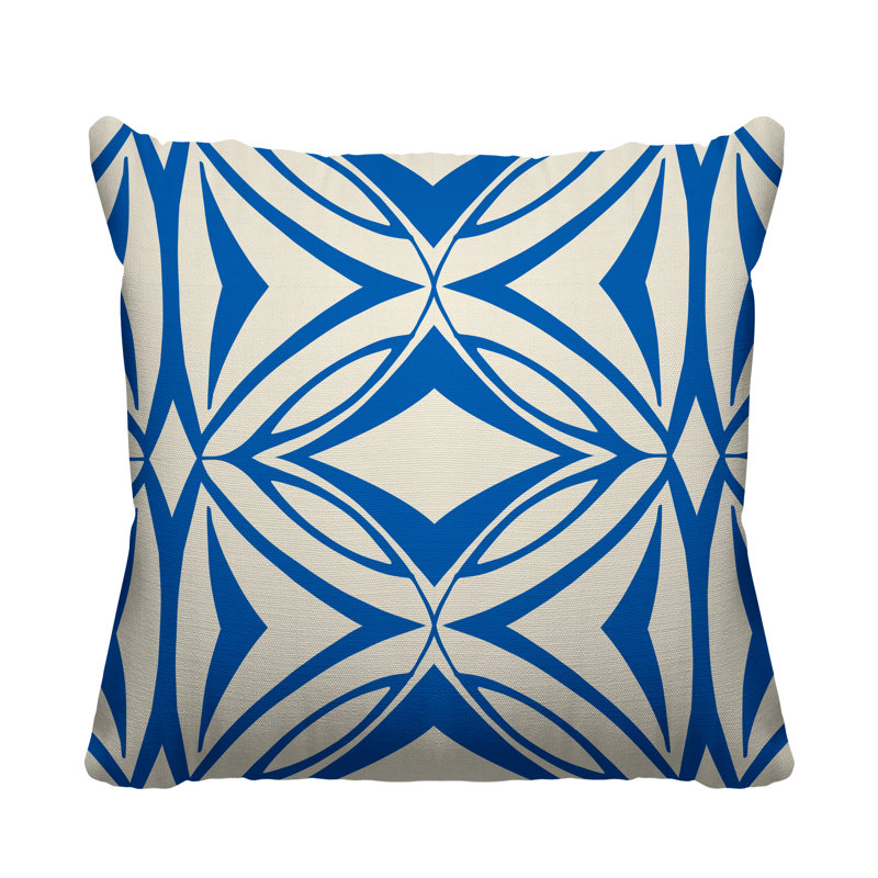 Coussin décoratif intérieur / extérieur Eamon, L 15 po x H 15 po, Bleu
