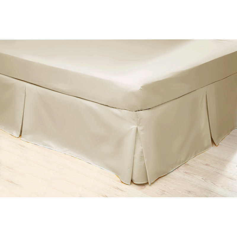 200 TC 50/50 Percale Polycotton Tailored Bed Skirt, Ivory, Single (3')