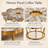 39" Modern Glam Flower Shaped Coffee Table, Sintered Stone Top with Gold Stainless Steel Base