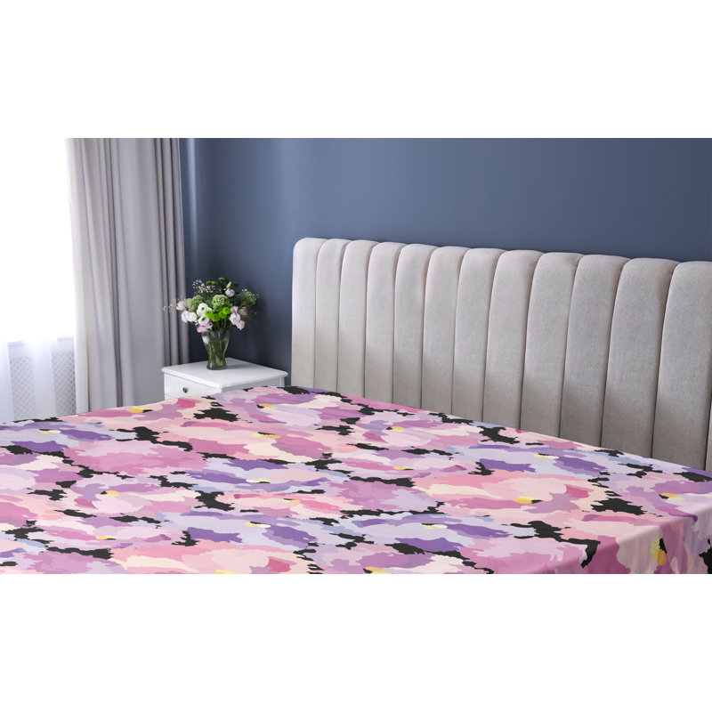 Drap-housse Ambesonne, Drap-housse de taille très grand, Fuchsia, rose pâle, crème / abstrait