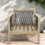Chaises longues Comfort, chaises de patio modernes en corde de bois d'acacia