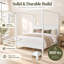 Lit plateforme Postelune King en bois avec baldaquin et tête de lit, style rustique campagnard, pieds fuselés d'inspiration milieu du siècle, dégagement de rangement de 21 cm et capacité de charge de 363 kg-1164587849