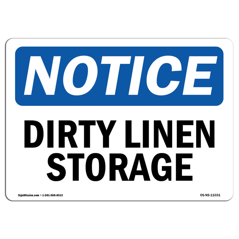 Dirty Linen Storage Sign