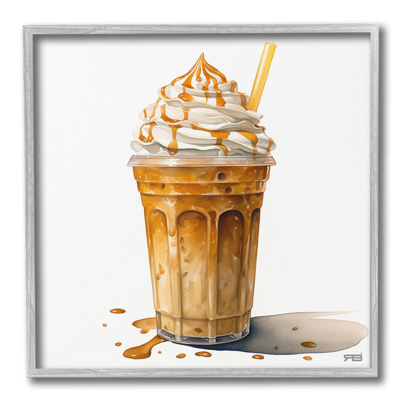 «Coffee» avec crème fouettée, estampe numérique encadrée par RB, Estampe numérique Farmhouse, H 24 po x l 24 po