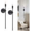 Longs bougeoirs muraux noirs, ensemble de 2