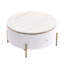 Modern Round Coffee Table With 2 Large Drawers Storage Accent Table(31.5'')