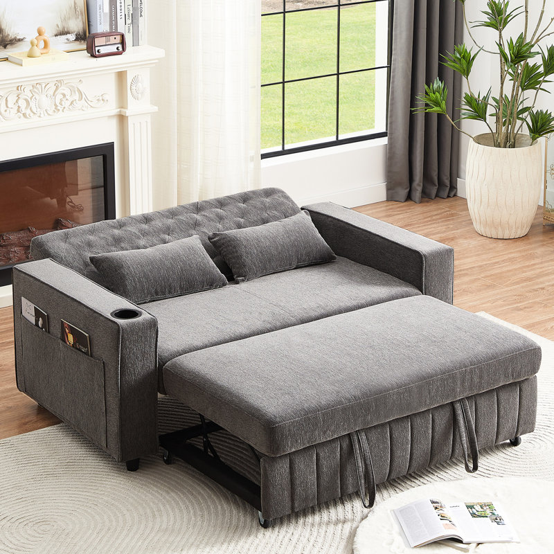 Lit convertible polyvalent en gris pour les dortoirs et les appartements 2 avec options de rangement pratiques, Grey