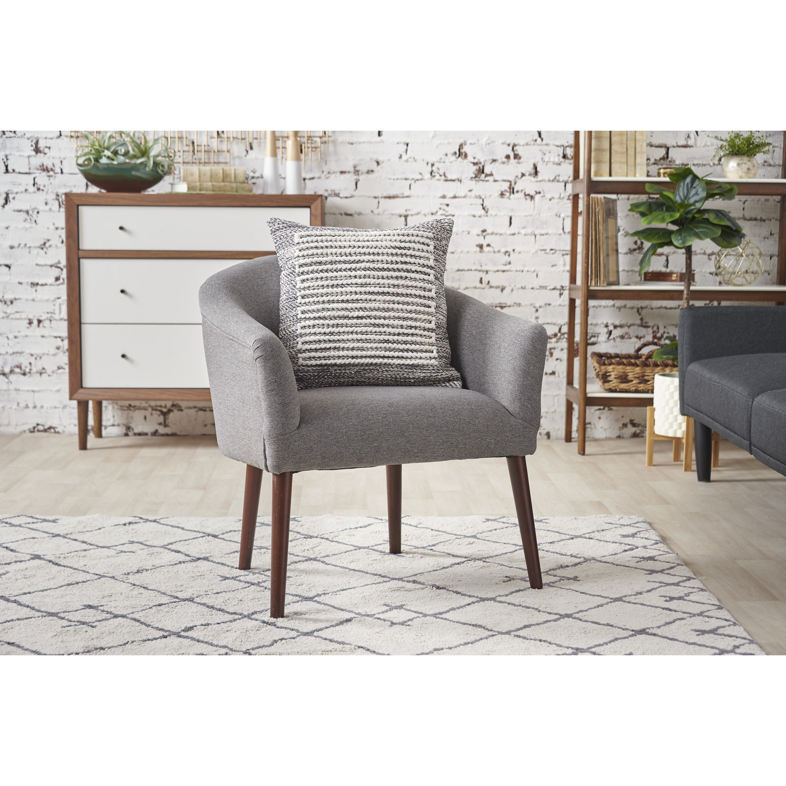 Morrison Square Cotton Pillow Cover & Insert, Cement