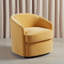 Fauteuil demi-tonneau pivotant en velours l 30,5 po Hilah-224965715