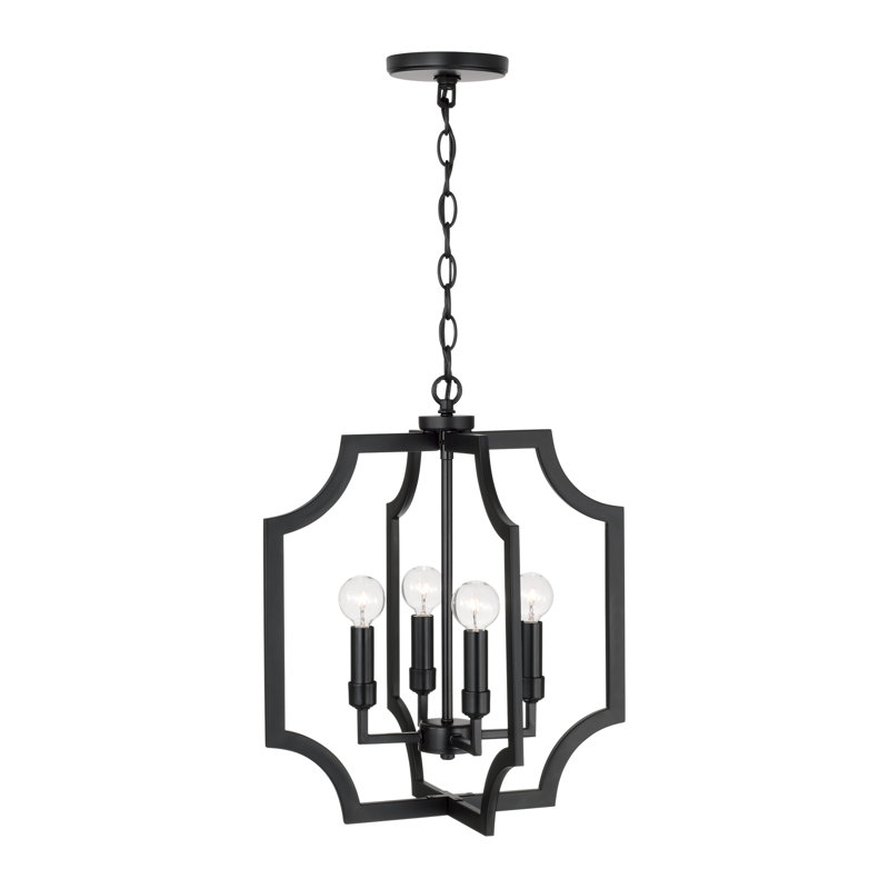 Courtney 4 - Light Candle Style Pendant, Black