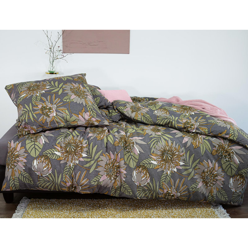 Feel Cotton 32 TC Modern & Contemporary Duvet Cover Set, 155 x 220cm - 1 Pillowcase (80 x 80 cm), Green