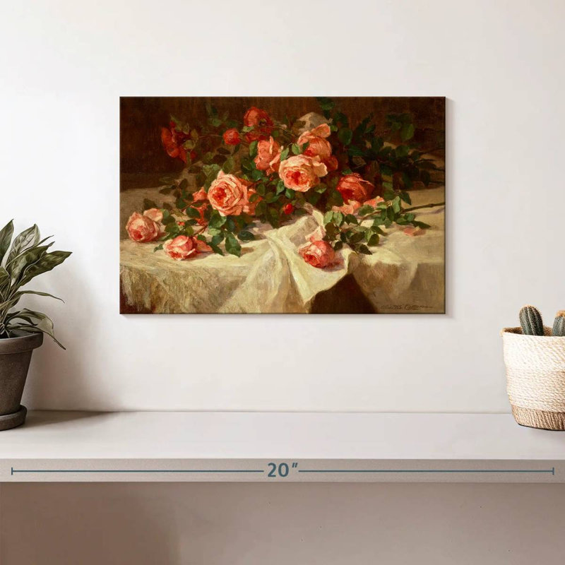 Harnek roses rouges sur dentelle blanche