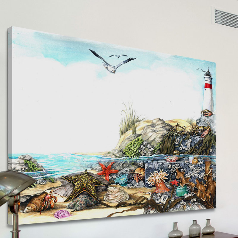 « undersea life », reproduction d’art sur toile tendue, 40 po x 52 po