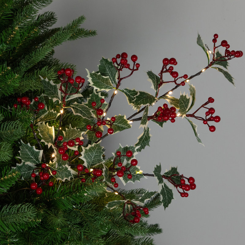 Faux Holly/Berry Branch