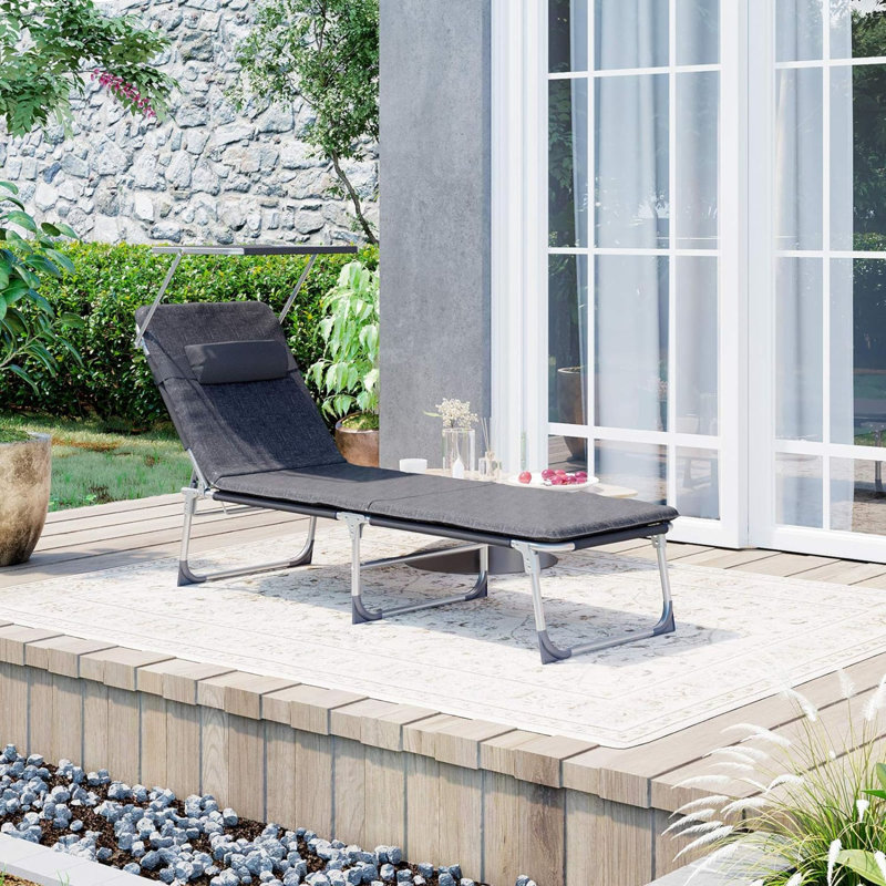 Chaise longue d'extérieur en tissu Aeiden