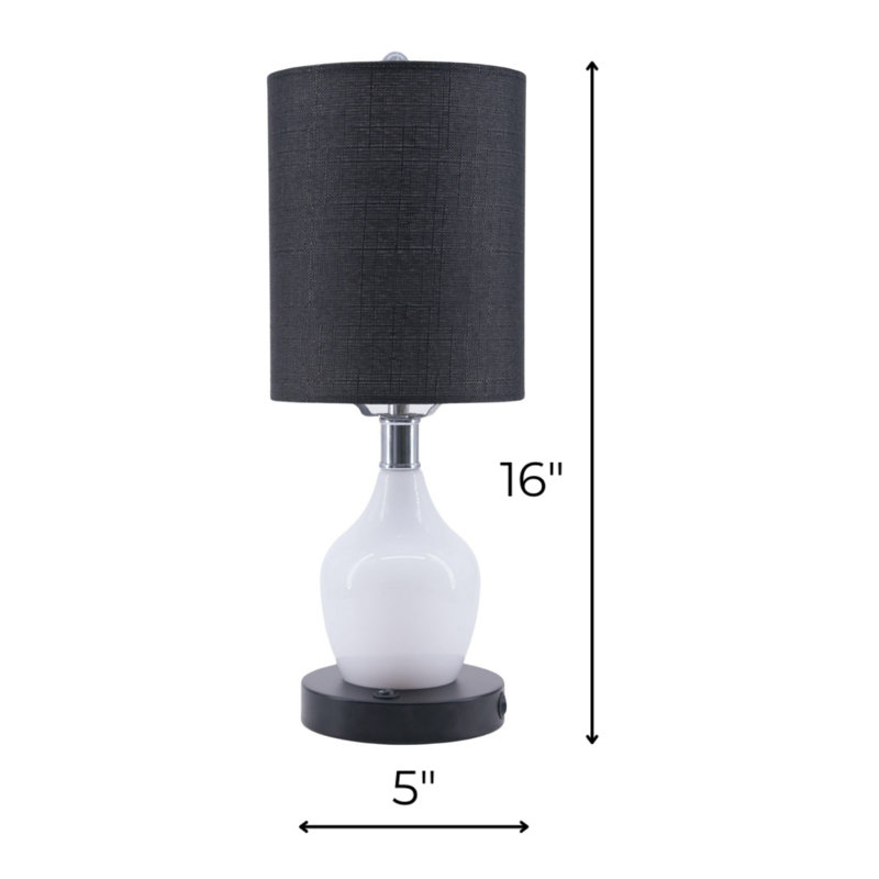 Metal USB Table Lamp, Black