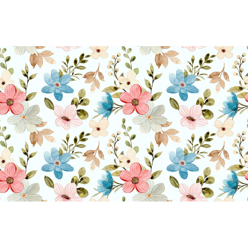 Papier peint de qualité supérieure - Motif floral, L 96 po x l 120 po