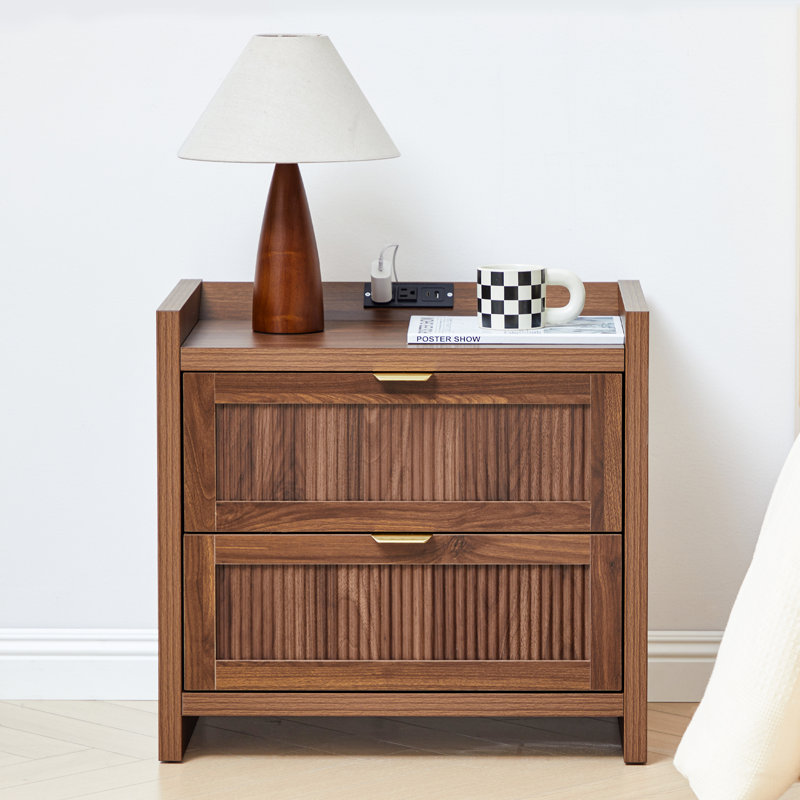 Ailey 2-Drawer Nightstand with Charging Station