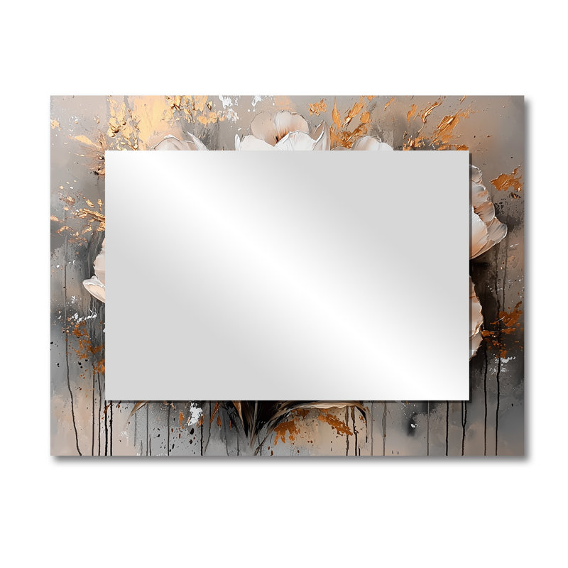 Pink Gold Morning Tulips II - Floral Mirror Wall Art - Printed On Metal, 30" x 40"