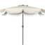 Parasol d'extérieur de 8,8 pi avec manivelle, 8 nervures, inclinaison à bouton-poussoir, protection Upf 30+, dessus ventilé, conception élégante à pampille, matériau gris et métal, pour une ombre confortable, protection contre le soleil, inclinaison grise-281867772