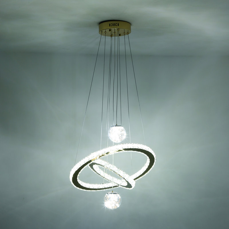 Ridleigh Modern LED Chandelier Crystal Chandelier Ceiling Mount Adjustable Height