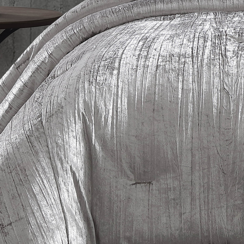 Turin Reversible Comforter Set, King Comforter + 6 Additional Pieces, Silver