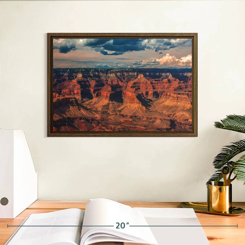 Southern Canyon, Grand Canyon, Arizona, 13 po x 9 po, Cadre flottant noyer