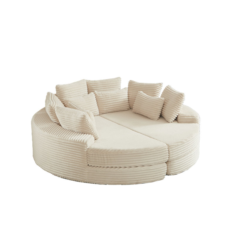 Méridienne 78 po d'intérieur, aucun assemblage requis, Beige