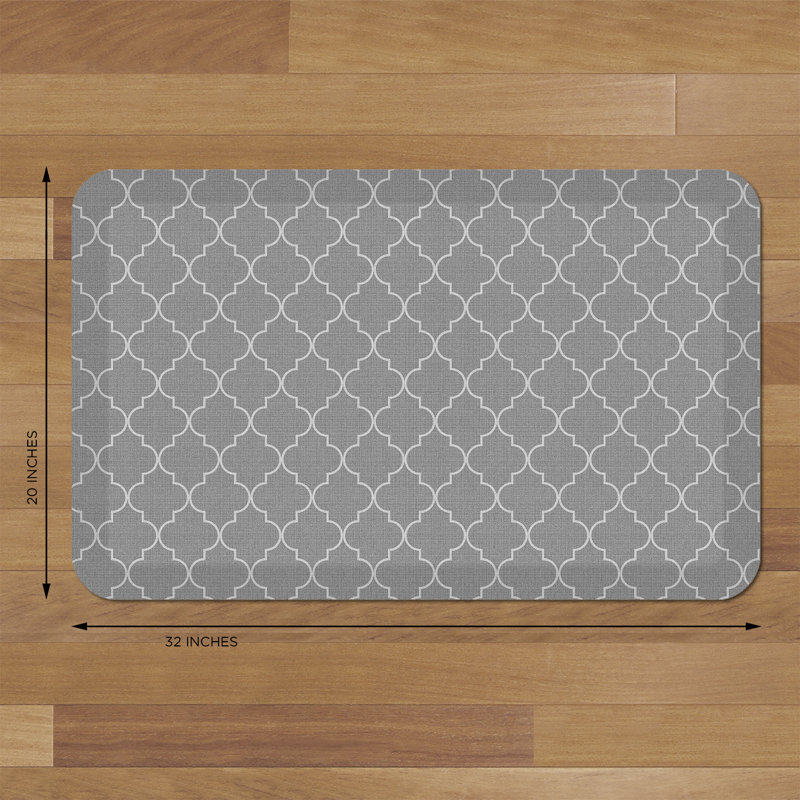 Anti-Fatigue Mat, Rectangle 1'8" x 2'8", Gray