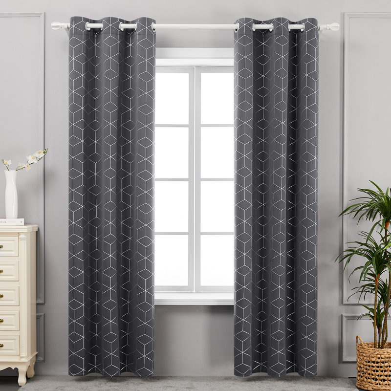 Bost Room Darkening Thermal Curtains, Dark Grey, Width 117 x Drop 183 cm