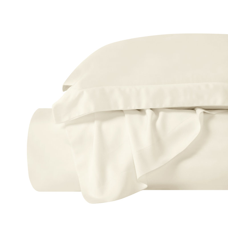Ensemble de housse de couette 100% modal en bois de hêtre, Housse de couette grand et 2 taies d'oreiller stan, Ivoire