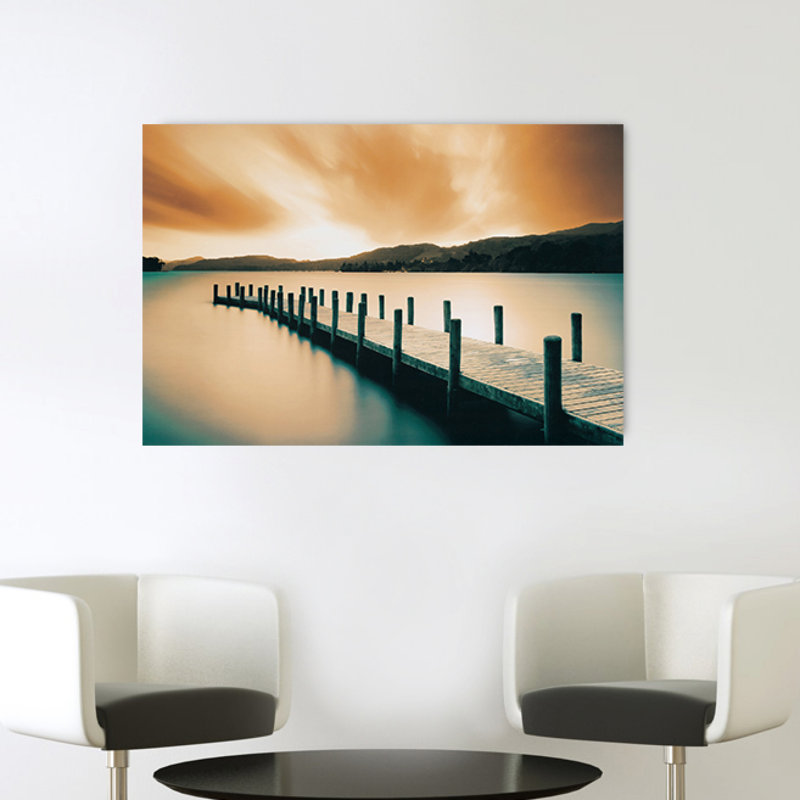 Wooden Landing by Jetty - Single Picture Frame Print on MDF