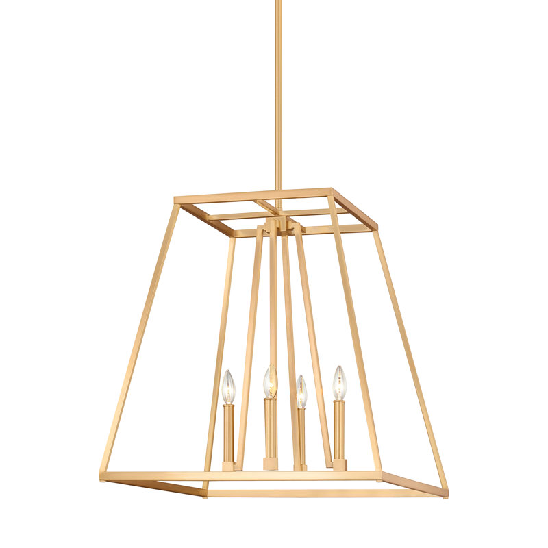 Conant 4 - Light Pendant, Gilded Satin Brass, 19" H x 18" W x 18" D