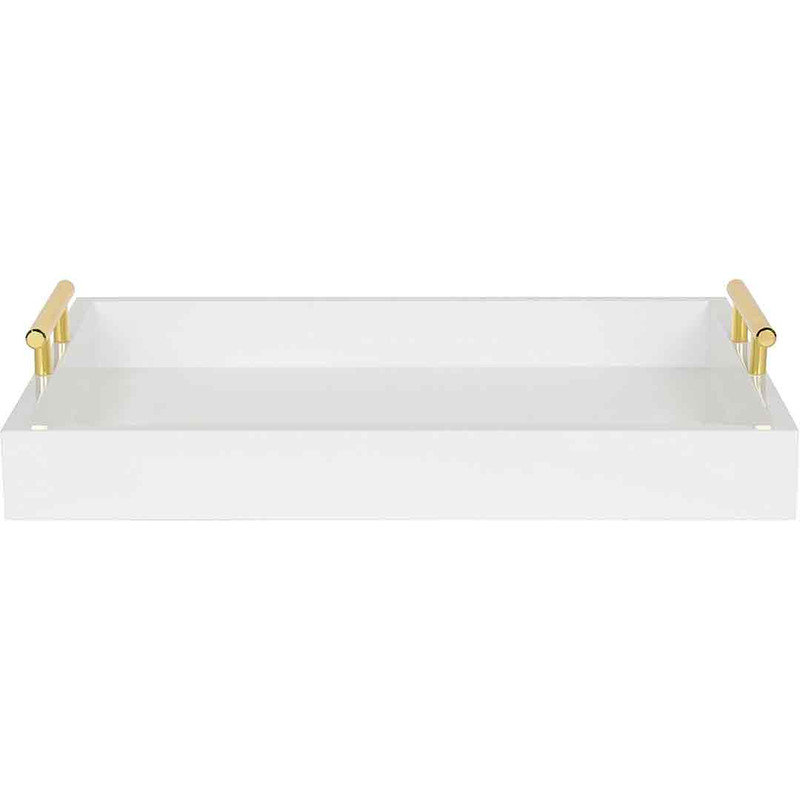 Norvan Tray, White/Gold