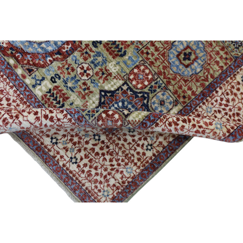 Hand Knotted Wool Area Rug in Beige