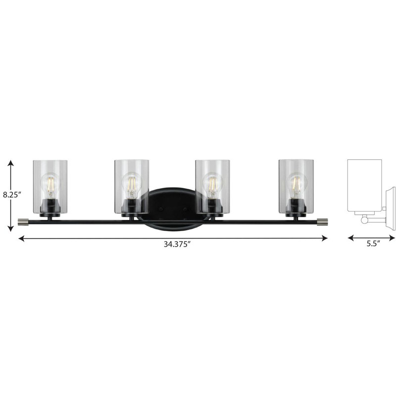 Éclairage pour meuble-lavabo à intensité variable Maksymilian, Noir