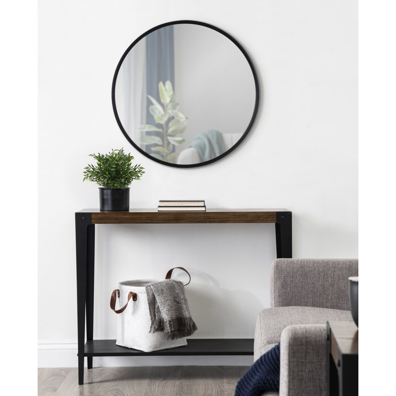 Minuet Engineered Wood Flat Mirror, 24" x 24", Black