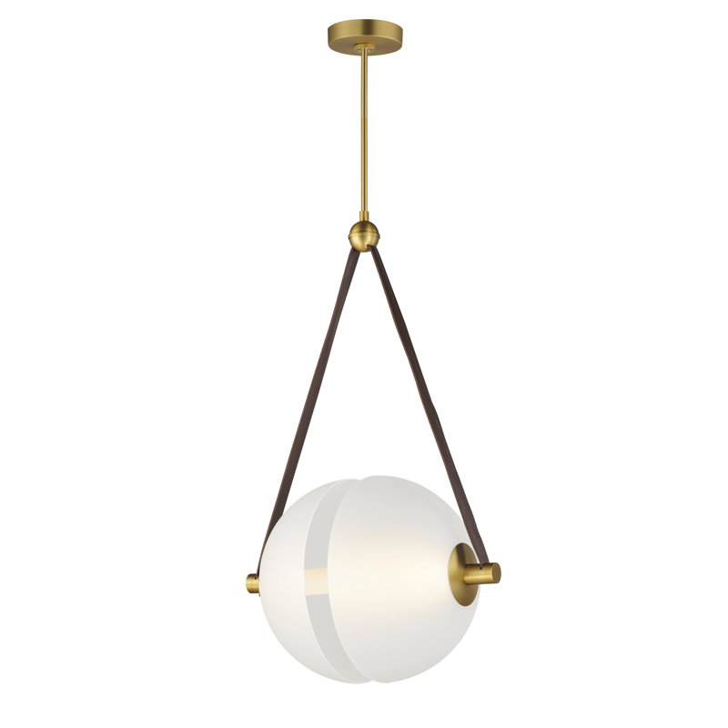 Alessandrina 1 - Light Natural Aged Brass Sphere Pendant, 15.75" H x 22.5" W x 15.75" D