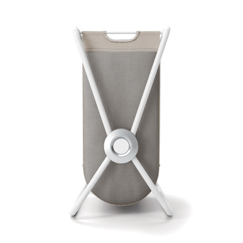 simplehuman single x-frame laundry hamper, chrome, 75.00" H x 49.30" W x 41.80" D, White