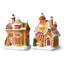 Ensemble de 2 décorations de table de Noël en pain d'épice illuminé H 7,25 po