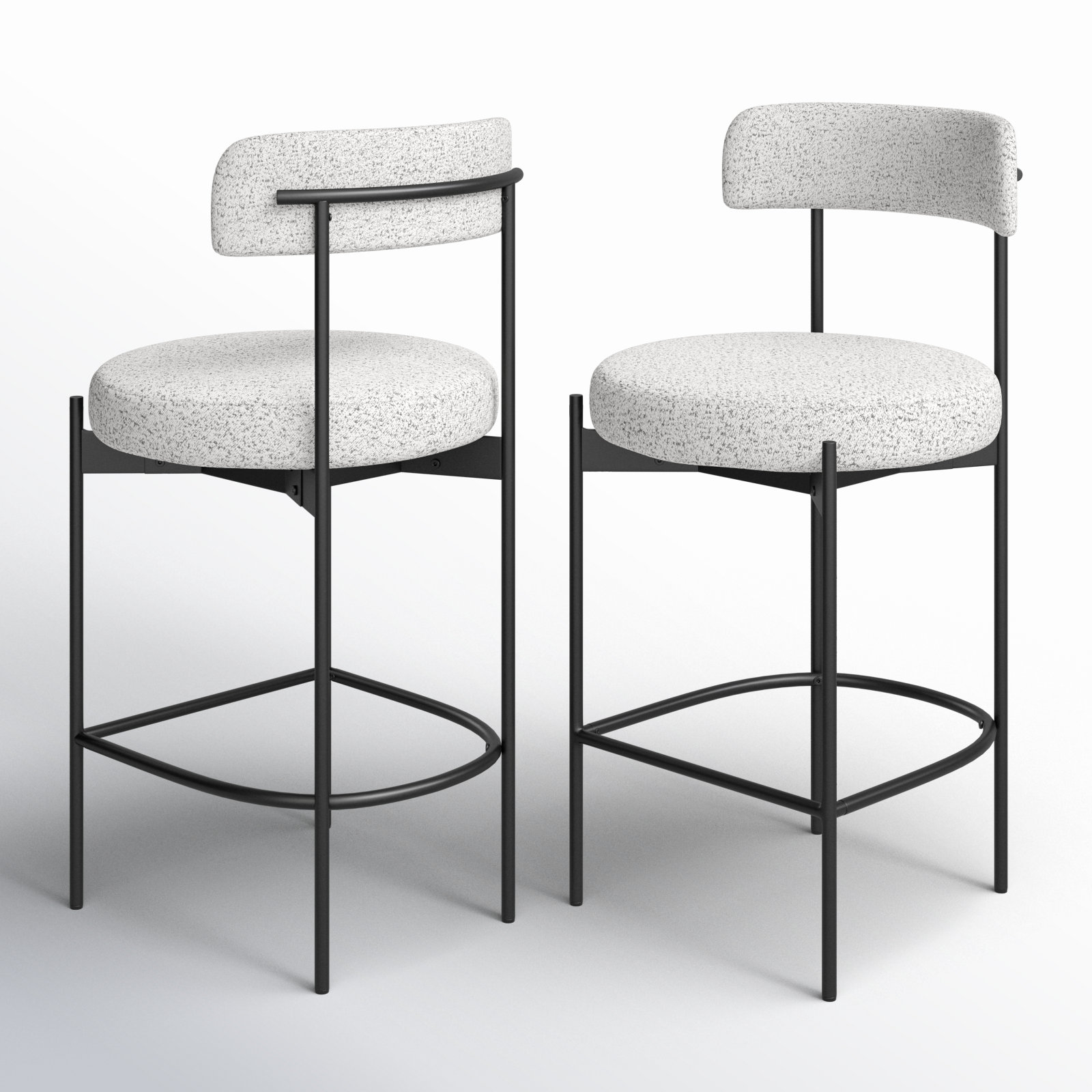 Liana 27" Bar Stool, Black/White