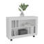 Chariot-console Joge de 37,4 po de largeur avec six tablettes, roulettes, table de vestibule, table d'appoint, table de salon, blanc