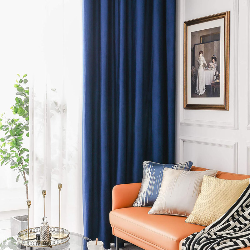 Room Darkening Curtain Pair, 52" W x 63" L, Royal Blue