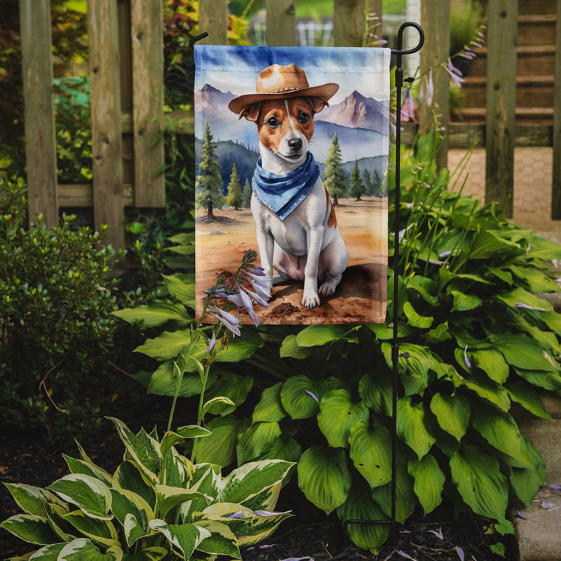 Drapeau Cowboy Welcome Garden, Jack Russell terrier